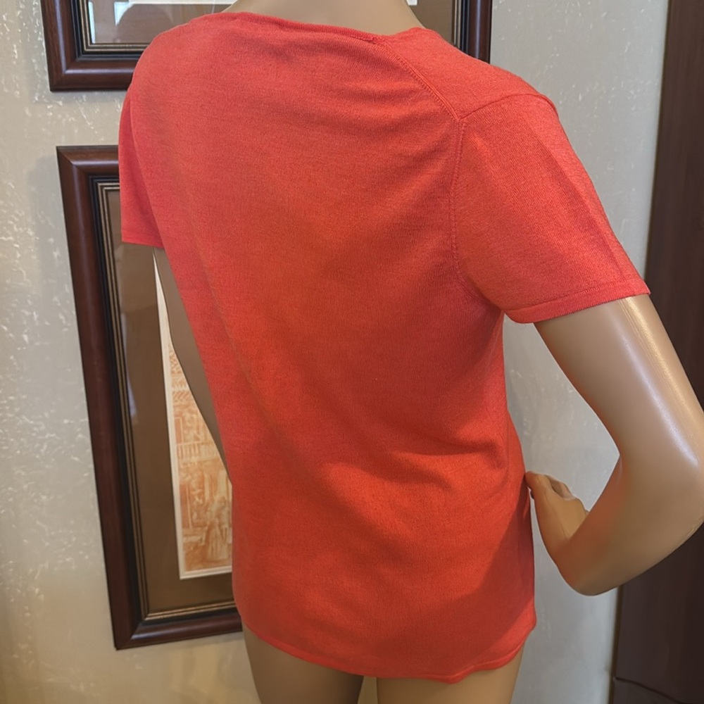 TAHARI Cashmere Knit Plunge Top sz M - Picture 6 of 7